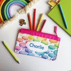 Personalised Rainbow Bubble Pencil Case