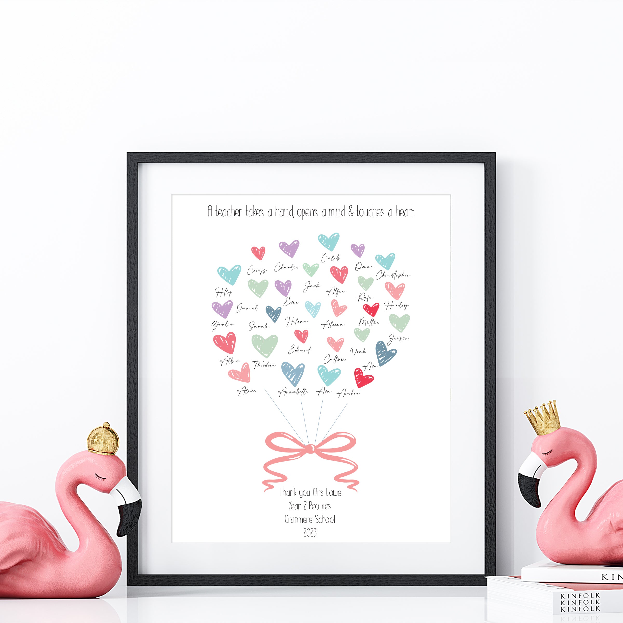 Personalised Teacher Gift Heart Print
