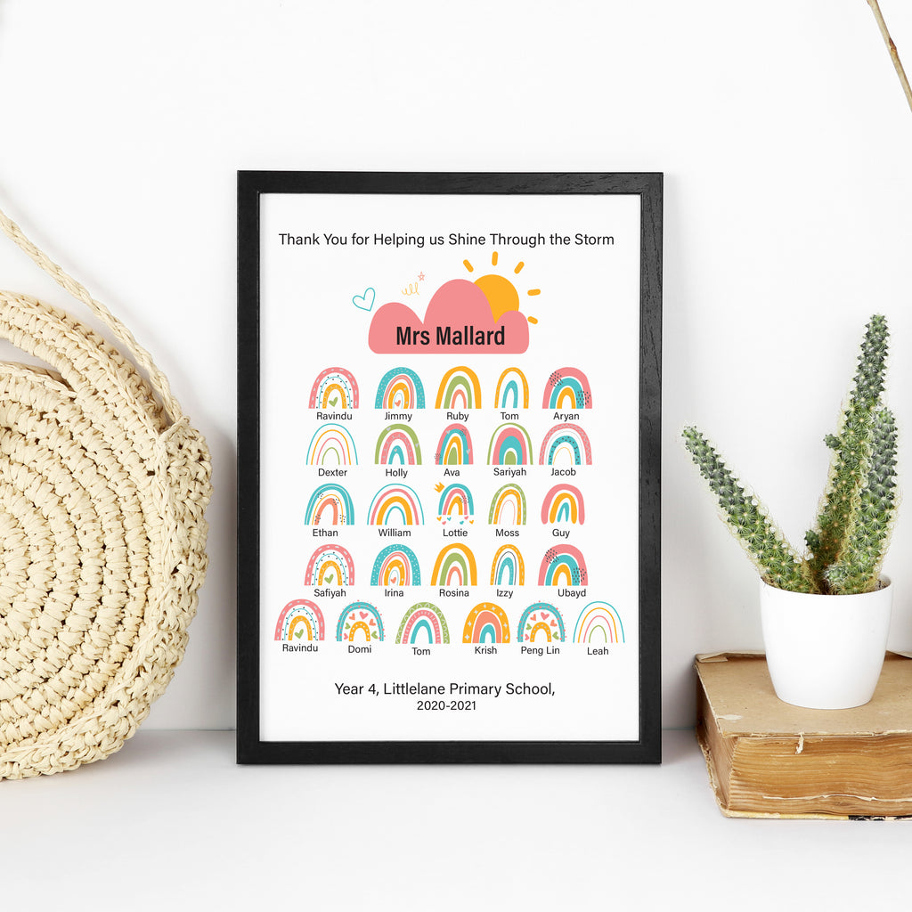 Thank You Teacher Rainbow Print