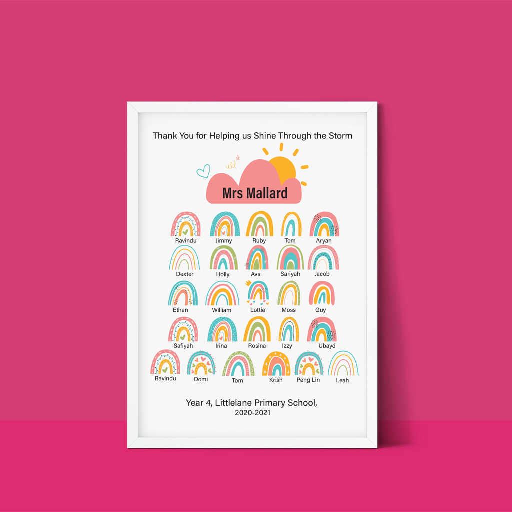 Thank You Teacher Rainbow Print