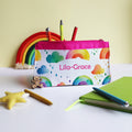 Personalised Watercolour Rainbow Pencil Case