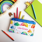 Personalised Watercolour Rainbow Pencil Case
