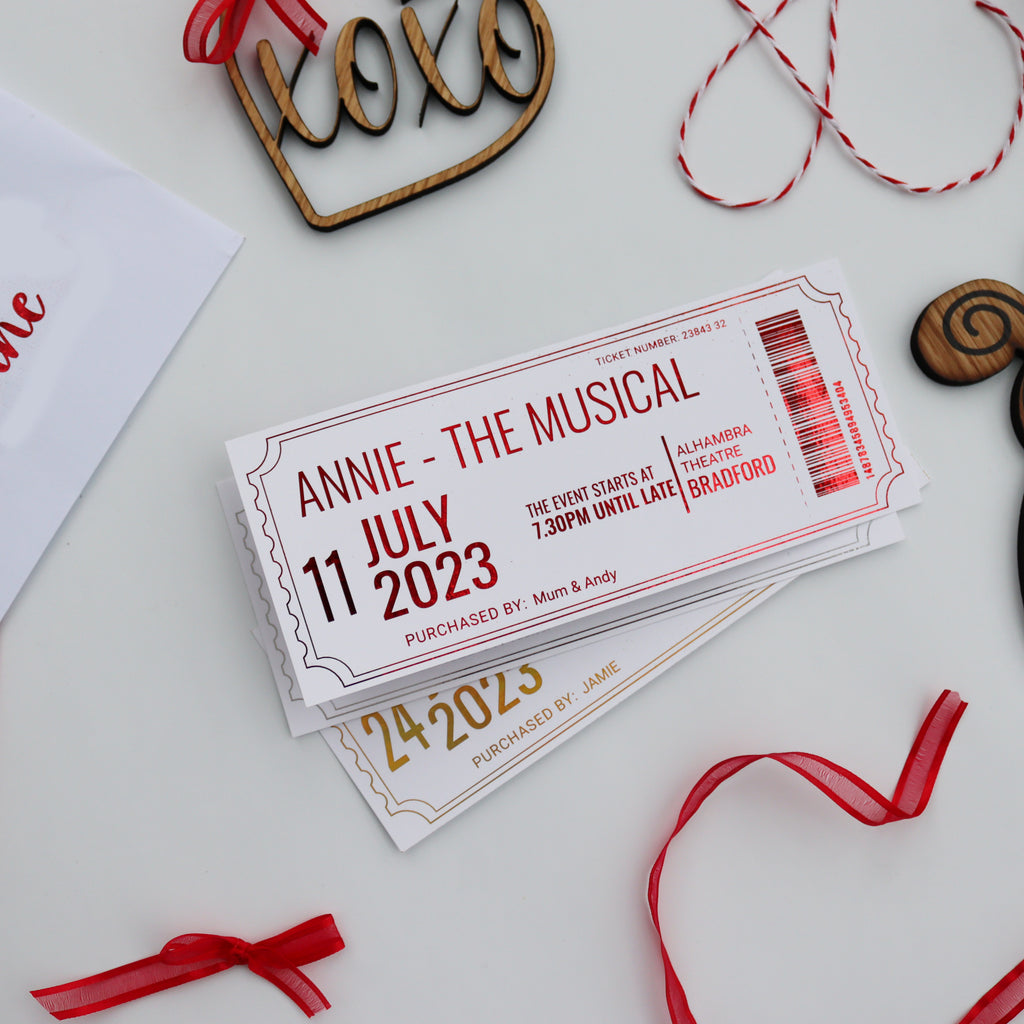 Personalised Valentine's Date Night Gold Foil Gift Ticket