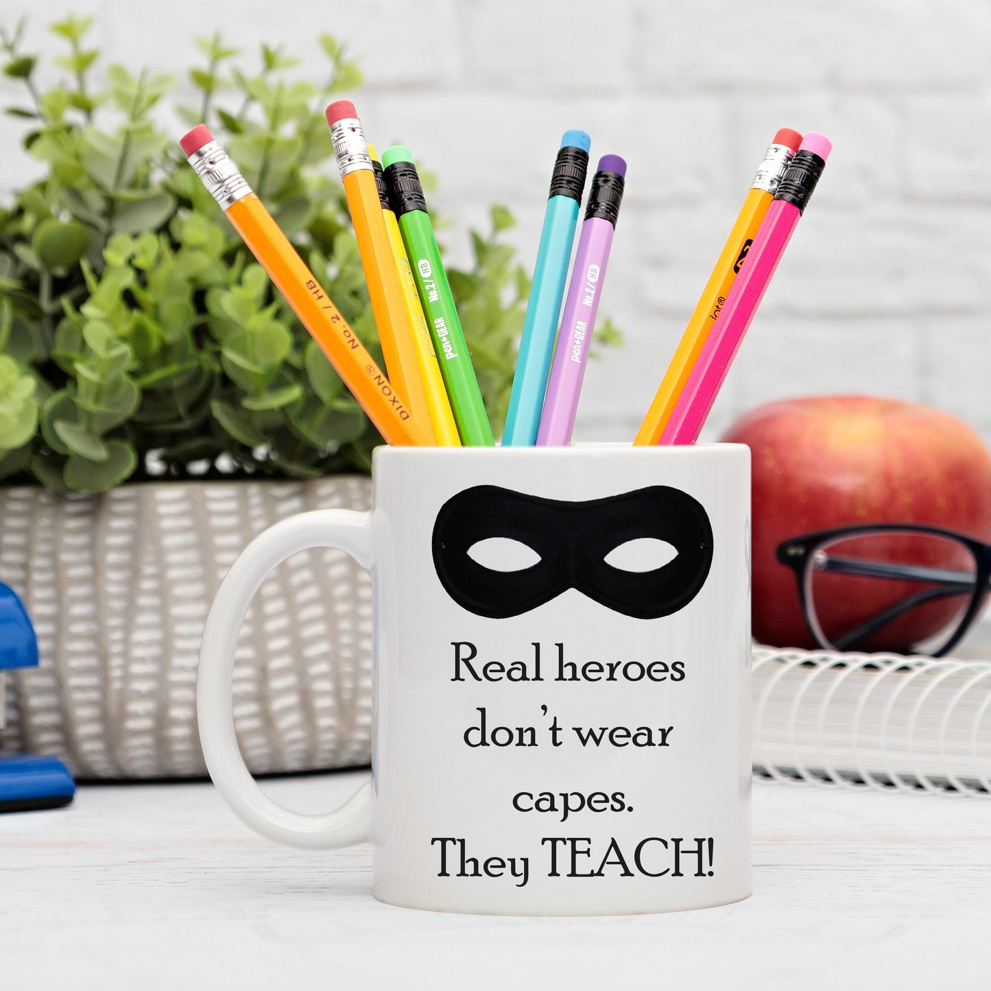 Teacher Real Heroes Teach Mug