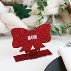 Personalised Red Bow Christmas Place Setting