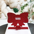 Personalised Red Bow Christmas Place Setting