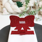 Personalised Red Bow Christmas Place Setting