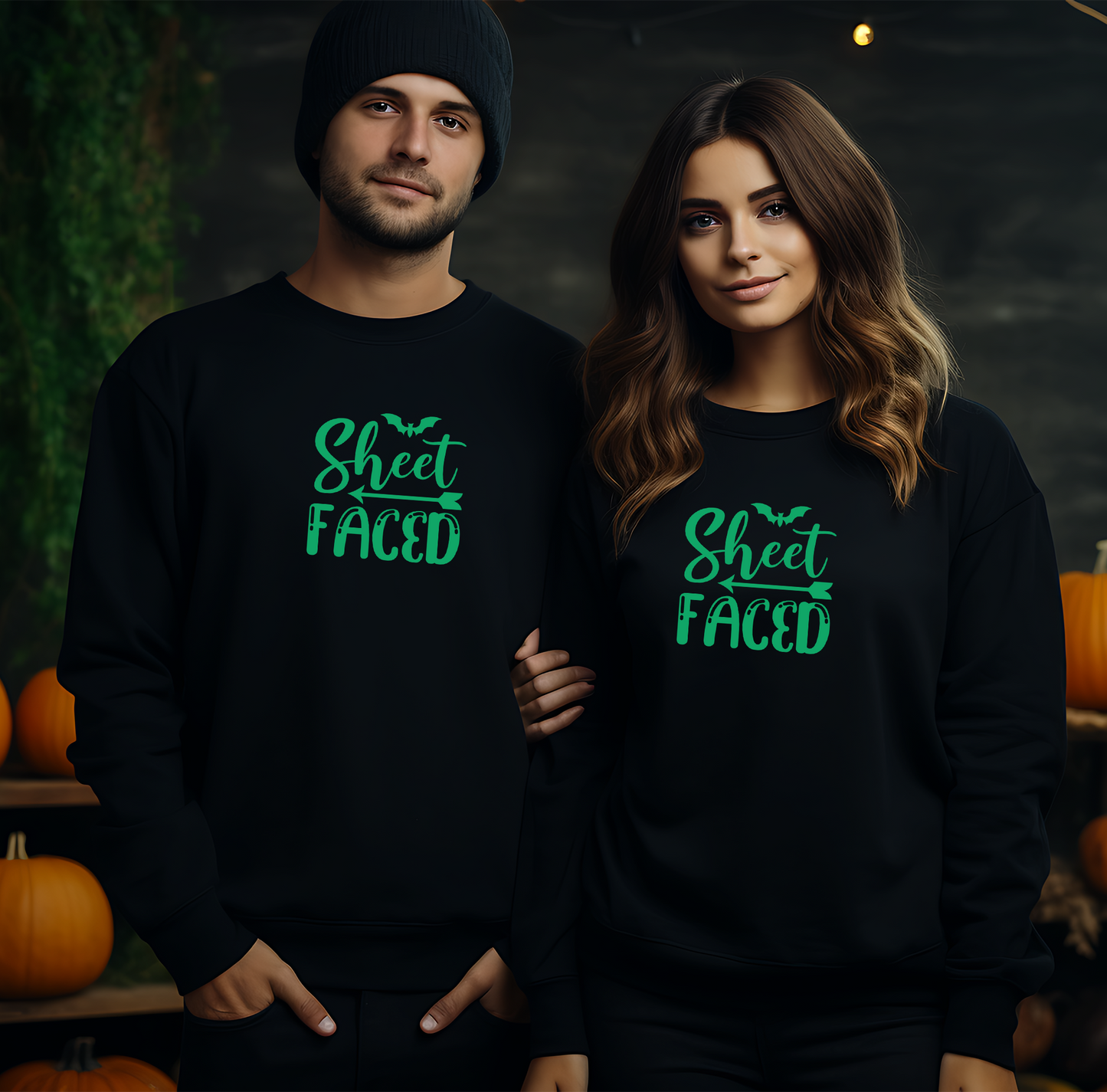 Sheet Faced Funny Glow In The Dark Sweatshirt Halloween
