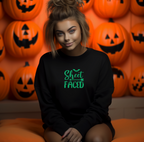 Sheet Faced Funny Glow In The Dark Sweatshirt Halloween