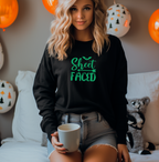 Sheet Faced Funny Glow In The Dark Sweatshirt Halloween