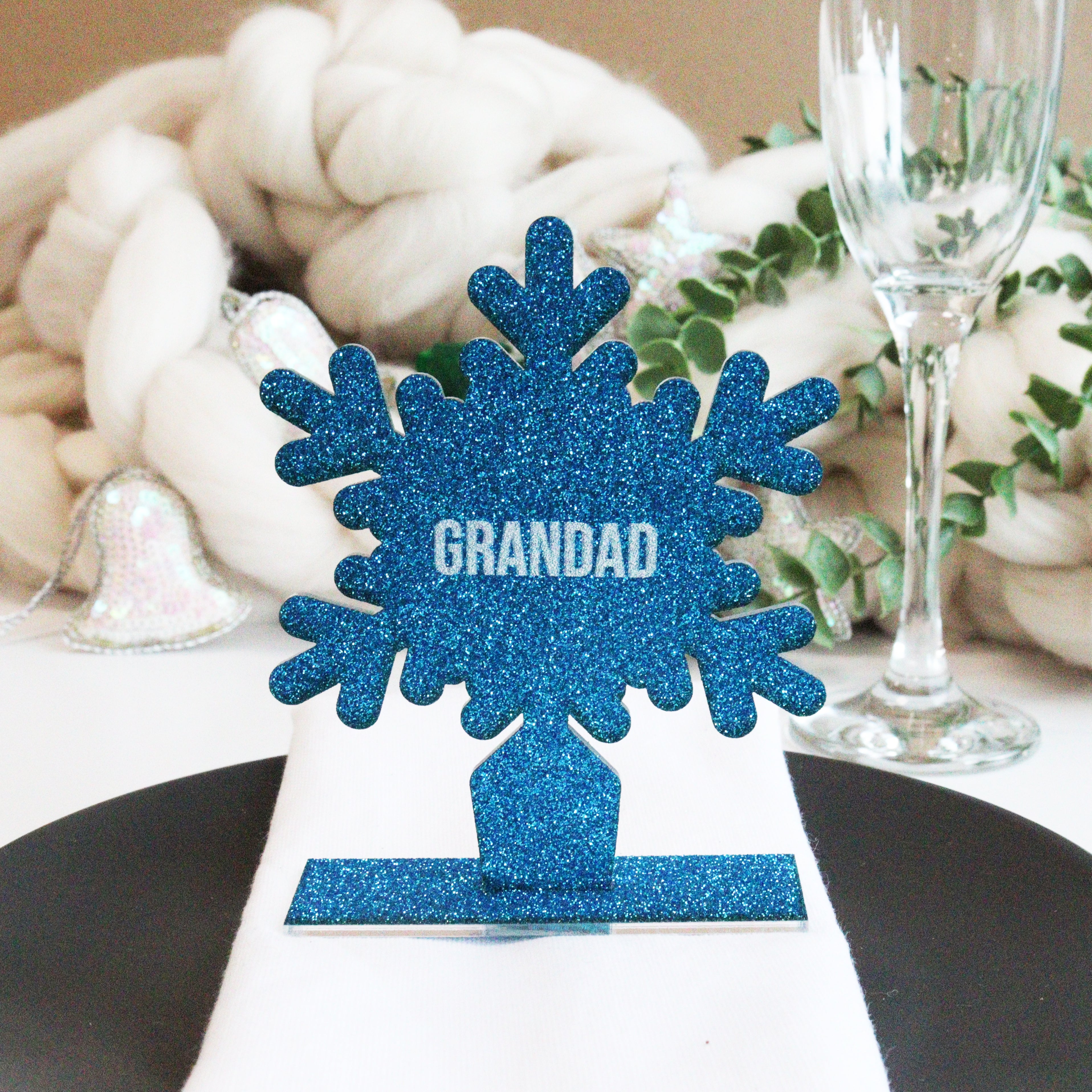 Personalised Snowflake  Christmas Place Setting