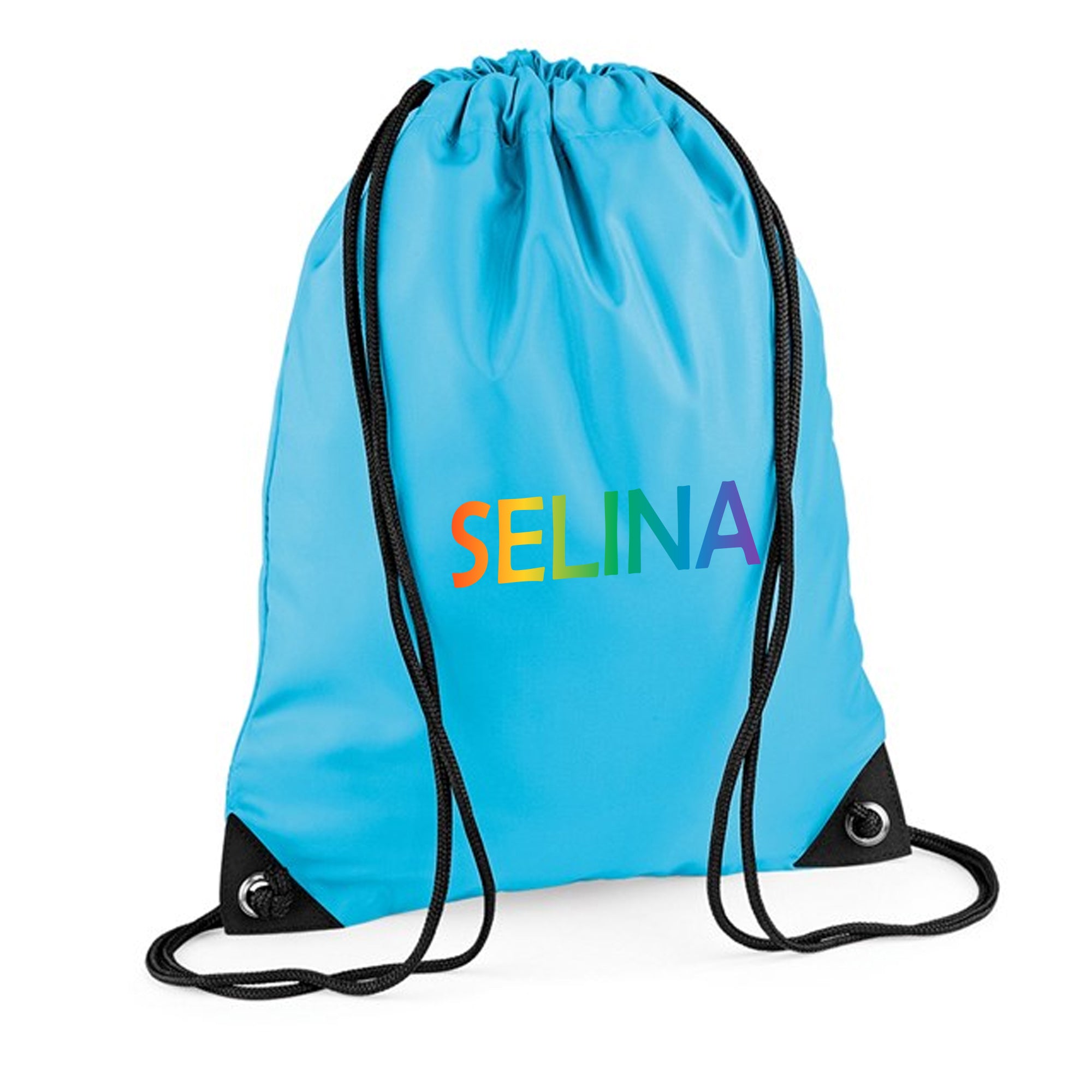 Personalised Rainbow PE Drawstring Bag