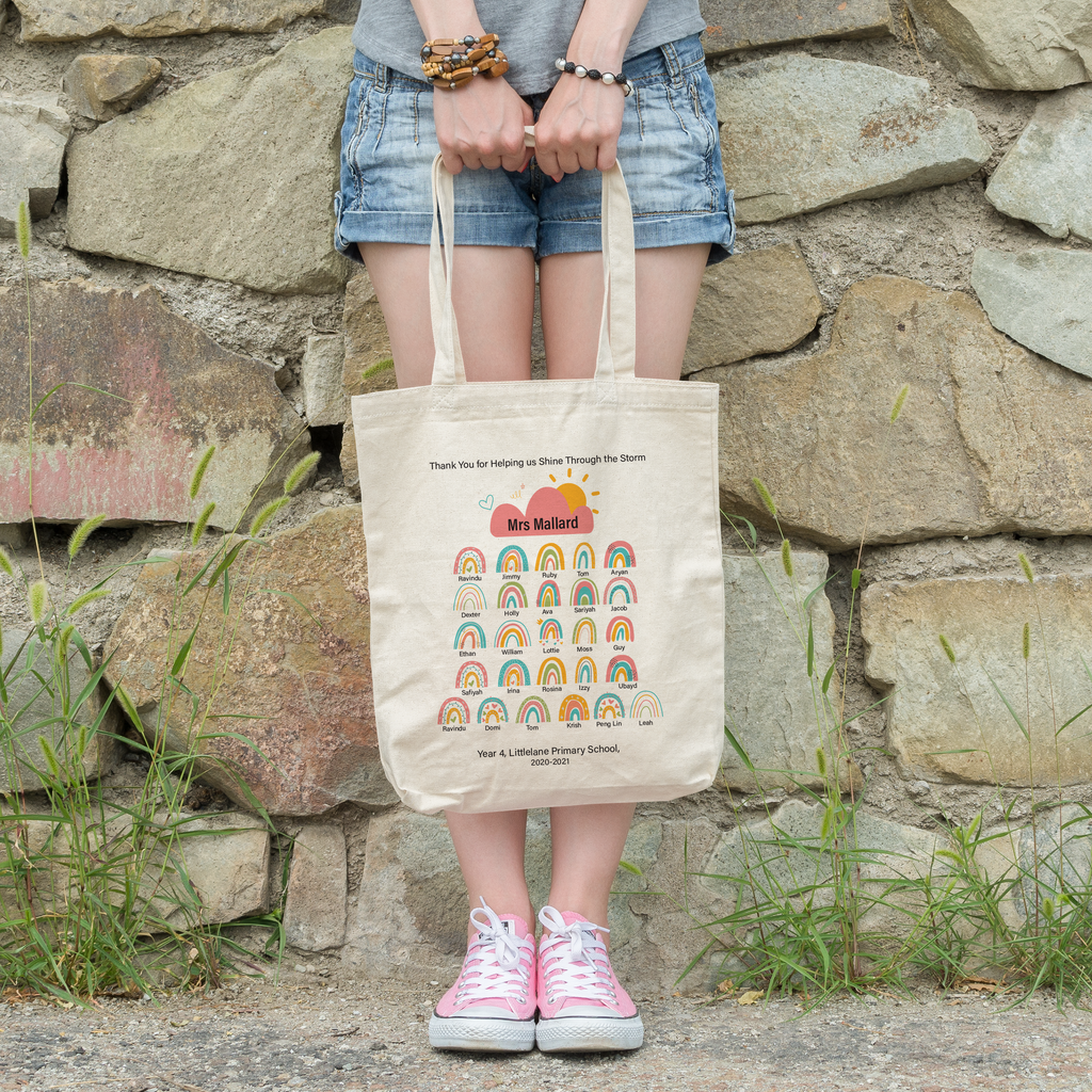 Teacher Gift Rainbow Tote Bag