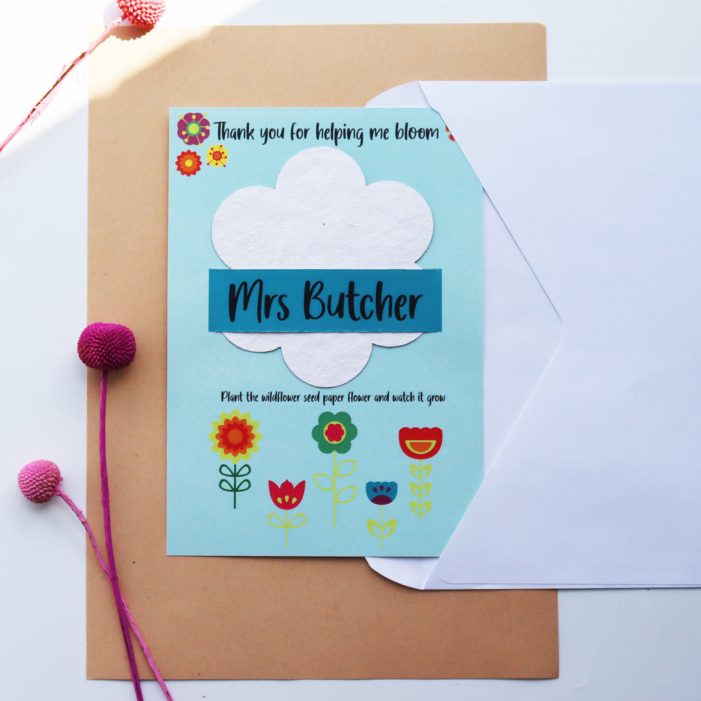 Plant A Flower Seed Paper Teacher Card
