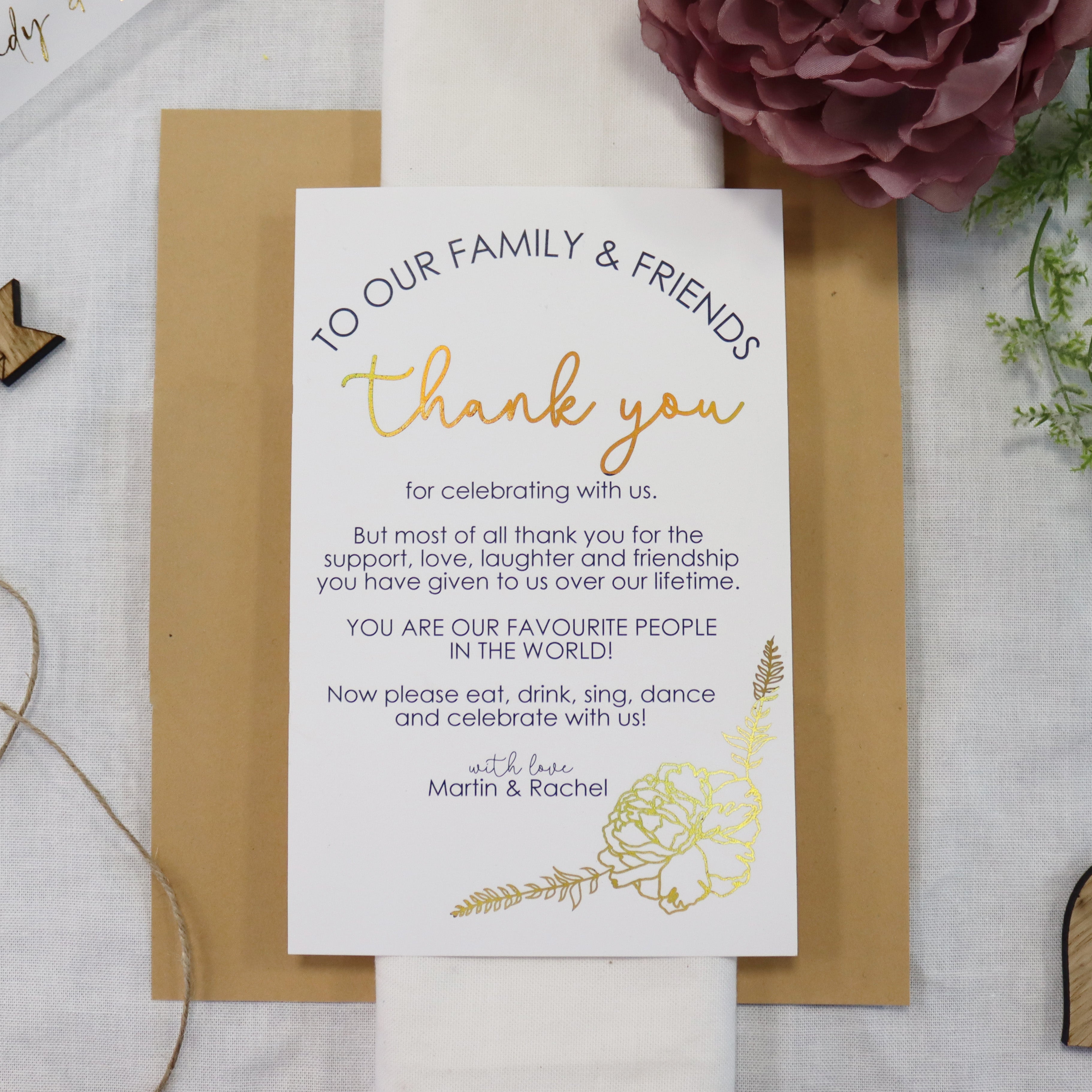 Personalised Wedding Thank You Stationery