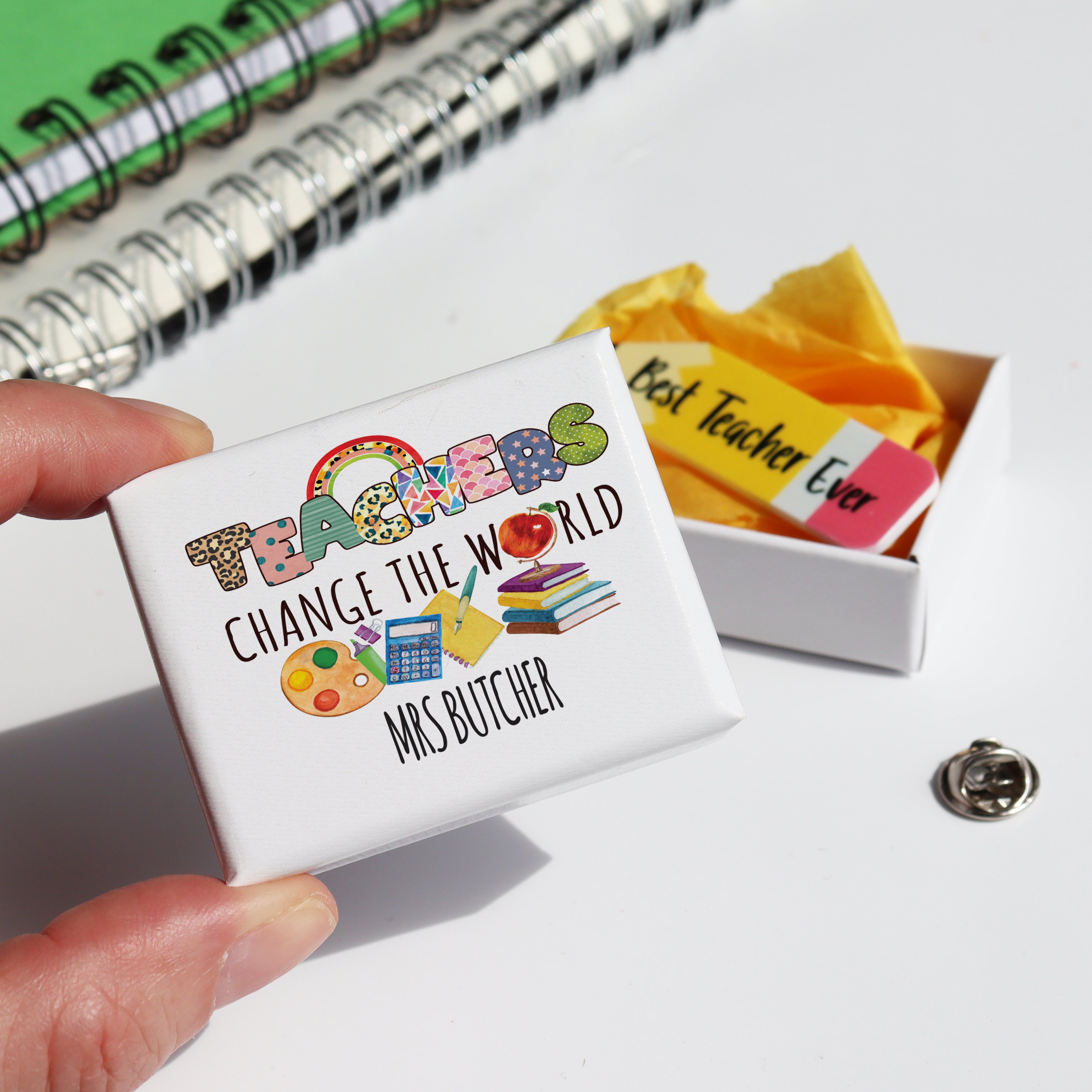 Personalised Teacher Pin Badge Gift – Best Teacher Ever