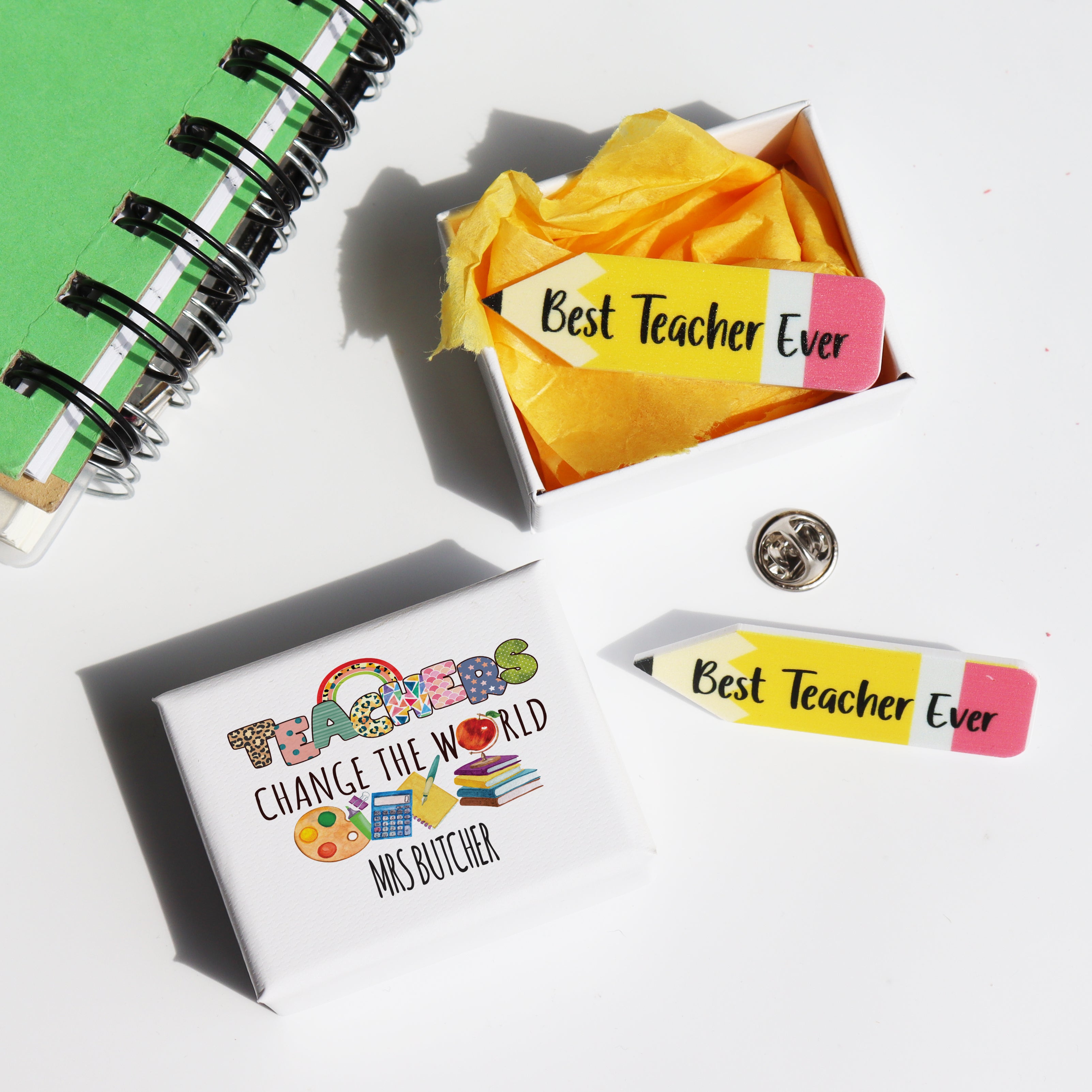 Personalised Teacher Pin Badge Gift – Best Teacher Ever
