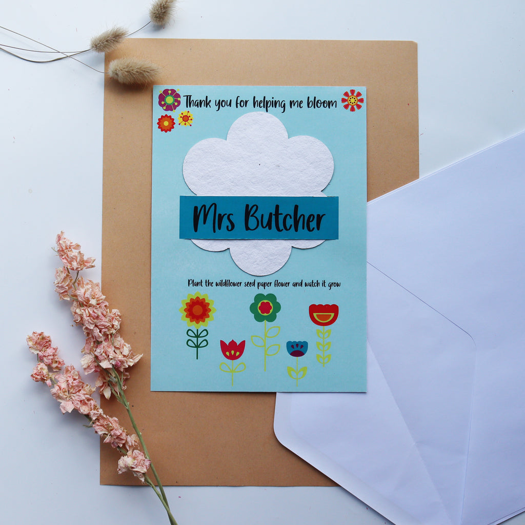 Plant A Flower Seed Paper Teacher Card