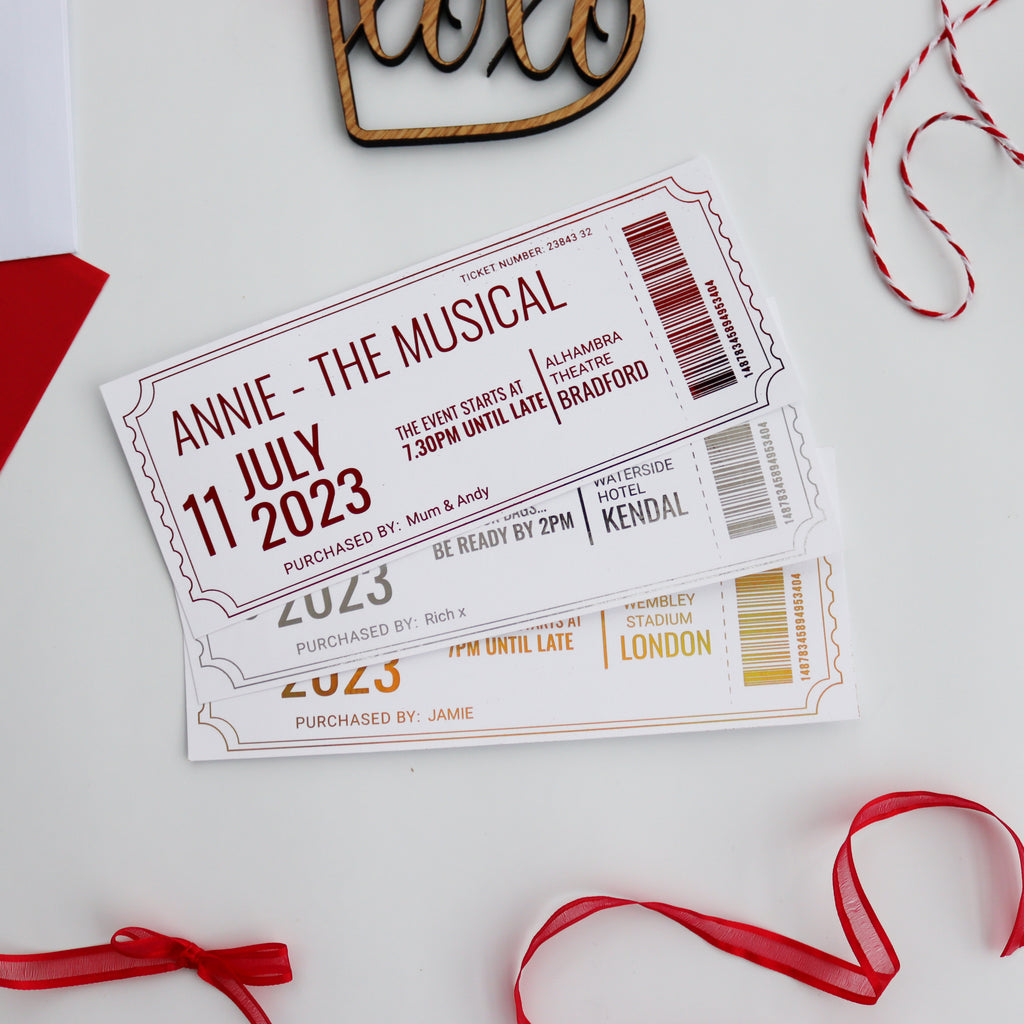 Personalised Valentine's Date Night Gold Foil Gift Ticket