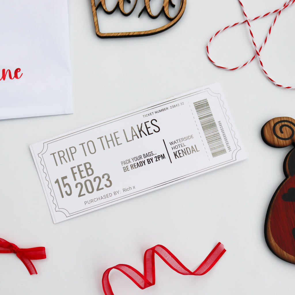 Personalised Valentine's Date Night Gold Foil Gift Ticket