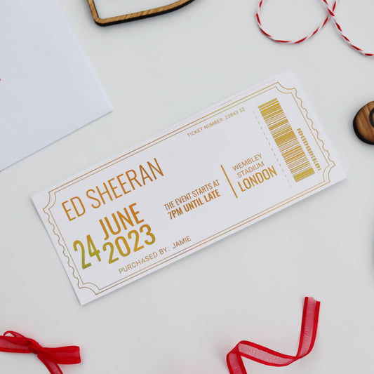 Valentine's Date Night Gold Foil Gift Ticket