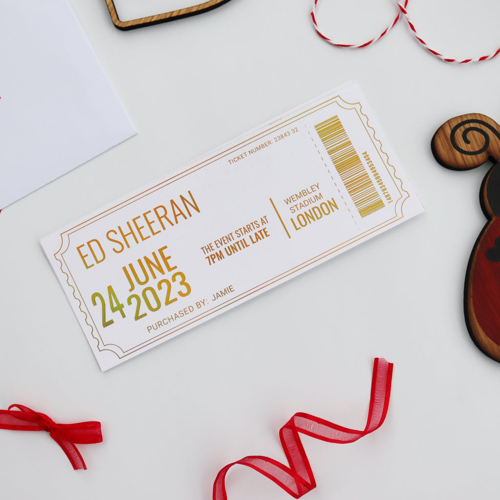 Personalised Valentine's Date Night Gold Foil Gift Ticket
