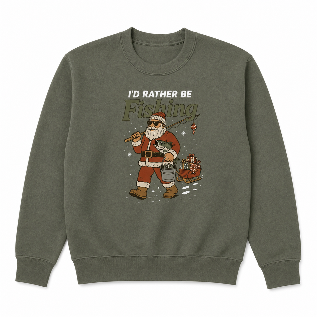 I'd Rather Be Fishing Christmas Jumper