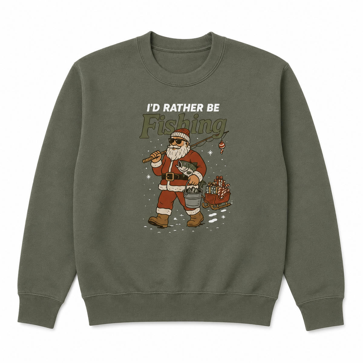 I'd Rather Be Fishing Christmas Jumper