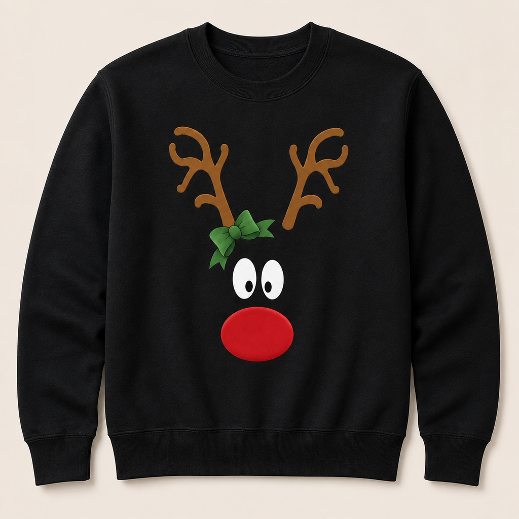 Reindeer Face Christmas Jumper