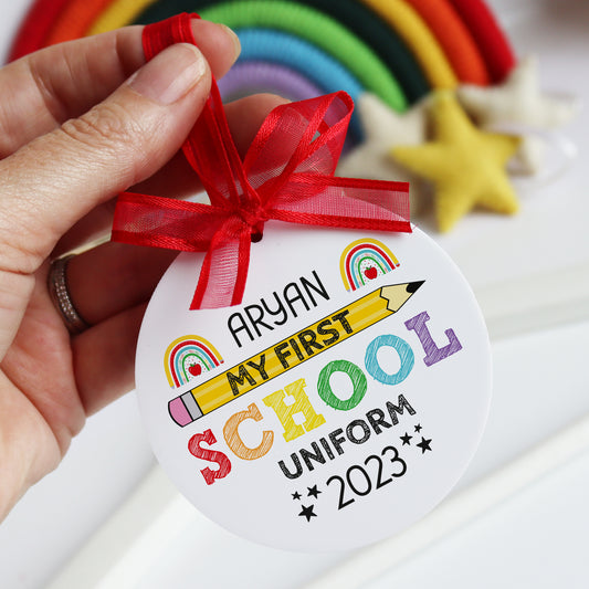 Personalised First School Uniform Hanger Tag