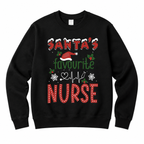 Santa's Favourite Nurse Black Christmas Jumper