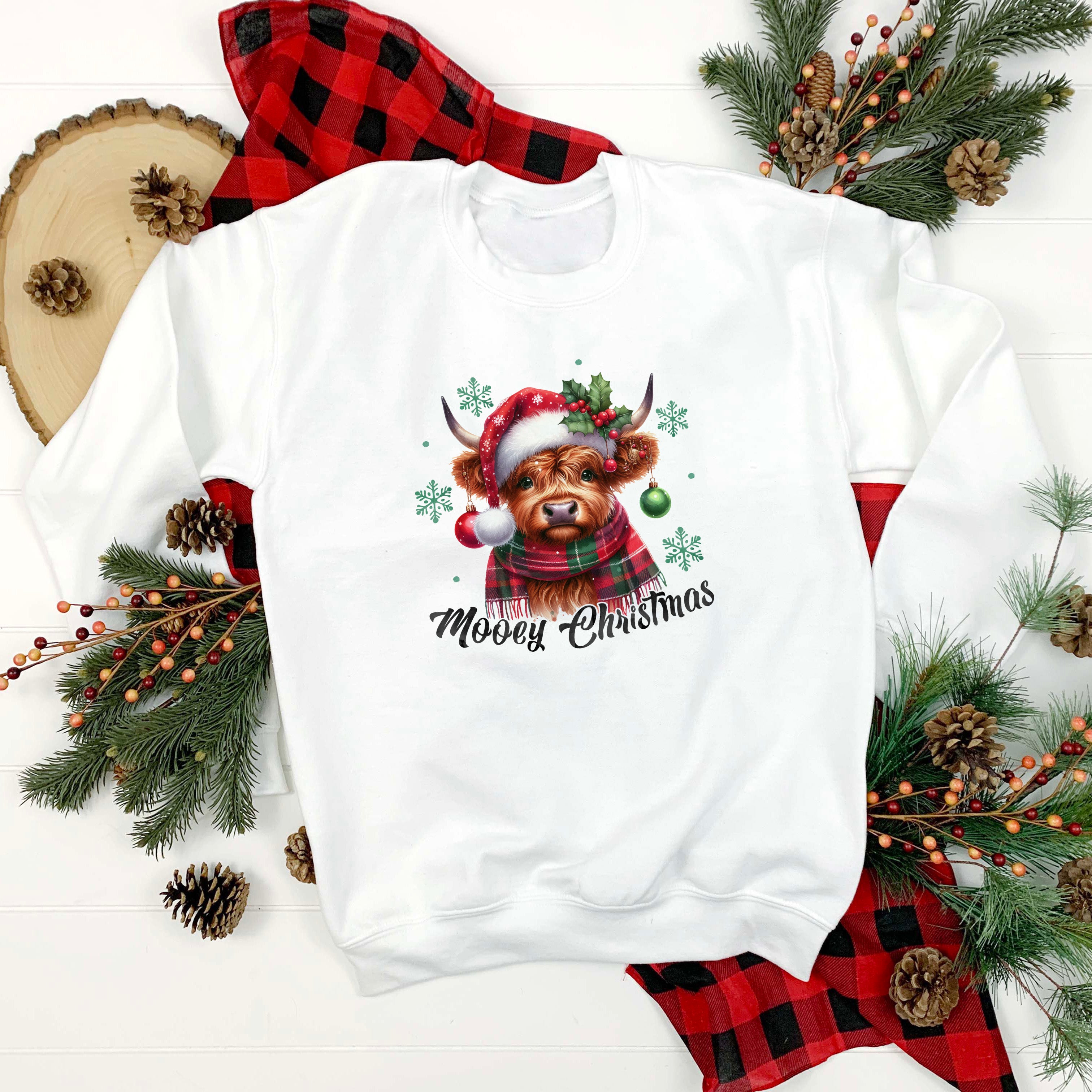 Mooey Christmas Highland Cow Christmas Jumper