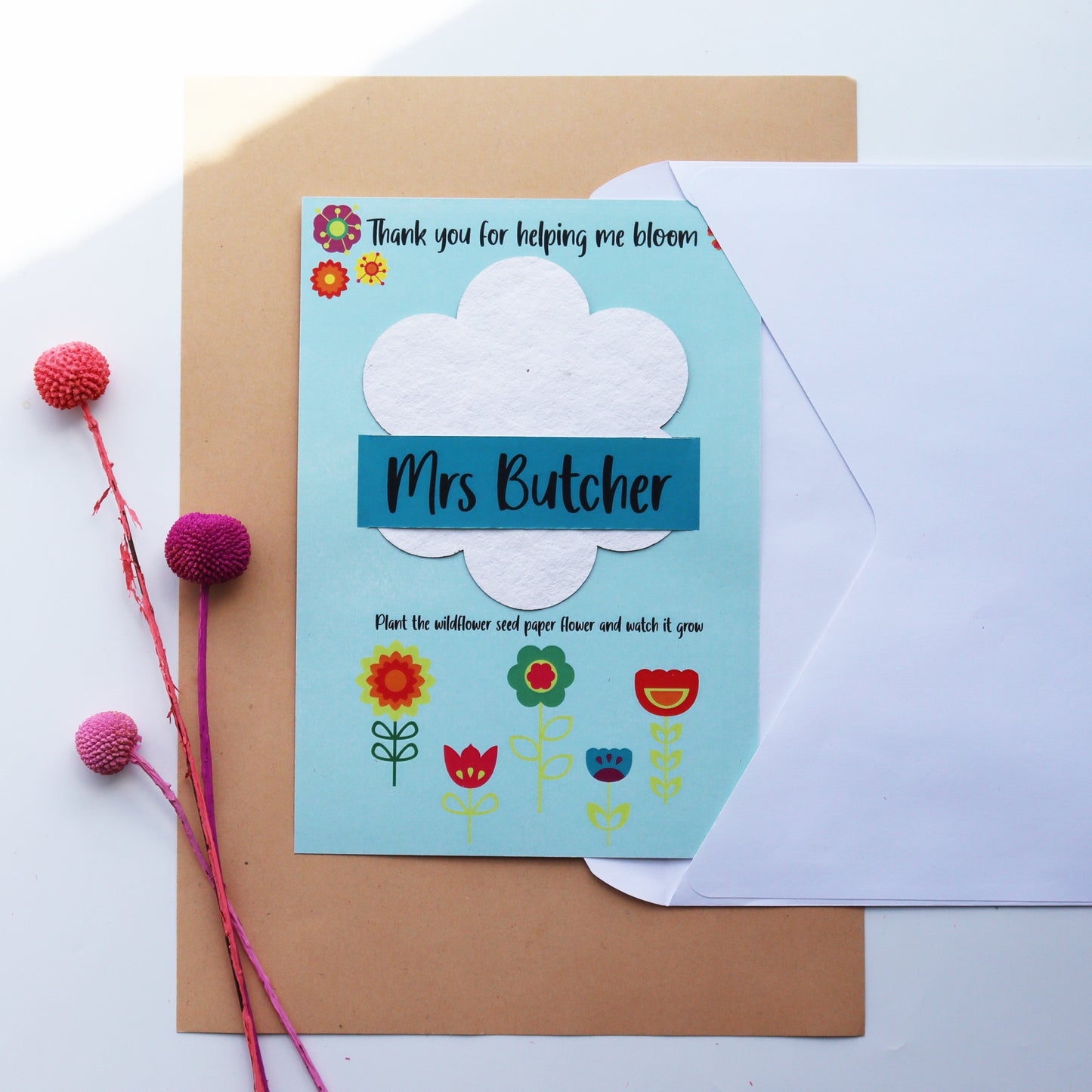 Plant A Flower Seed Paper Teacher Card