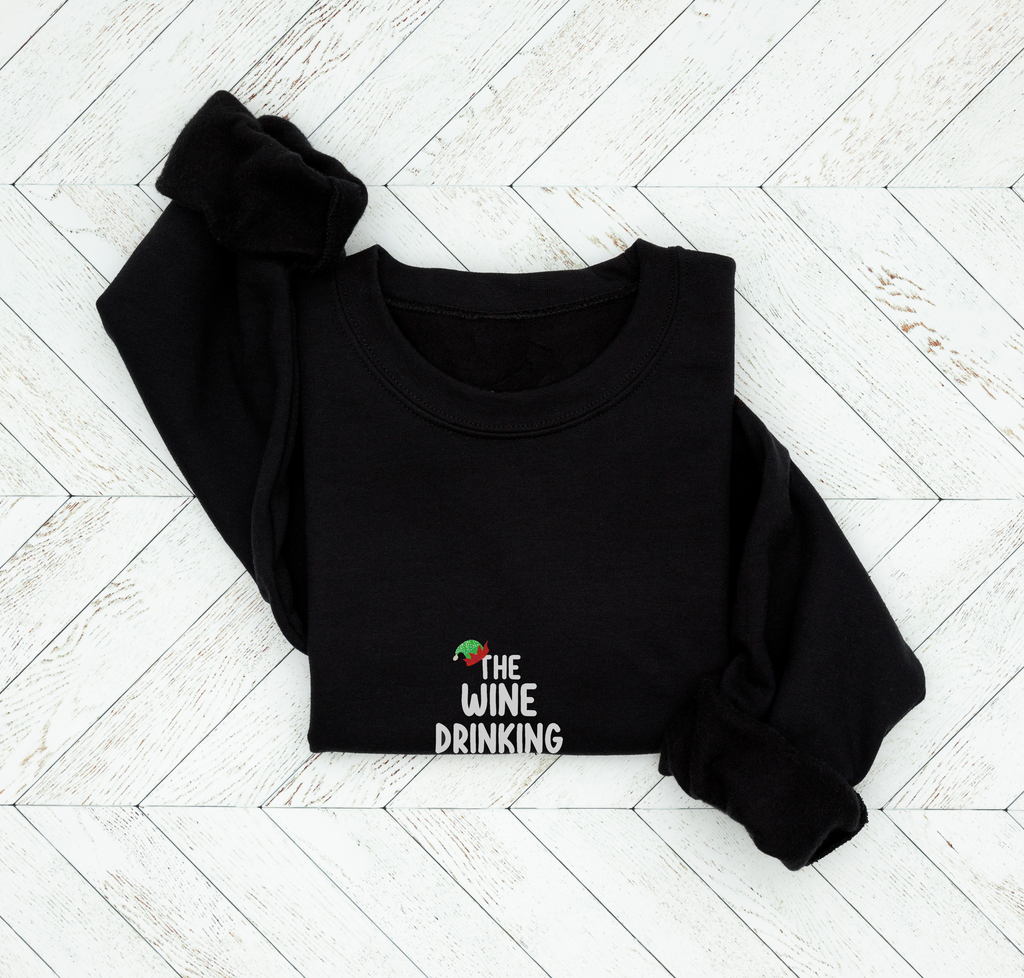 Christmas Wine Drinking Elf Jumper