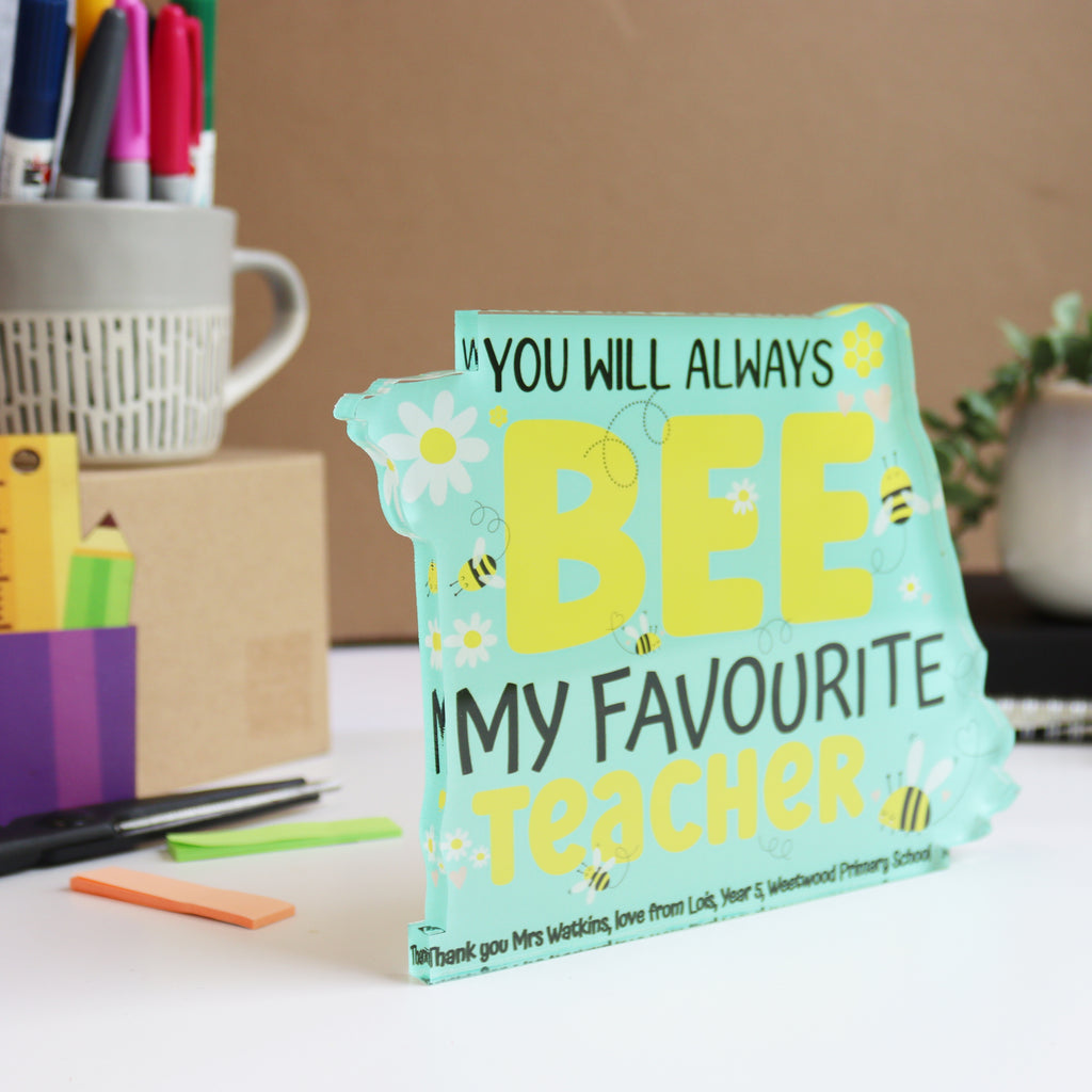 Personalised Teacher Desk Stand – BEE My Favourite Teacher Gift