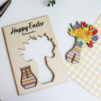 Personalised 3D Wooden Easter Flower Card – Keepsake Gift