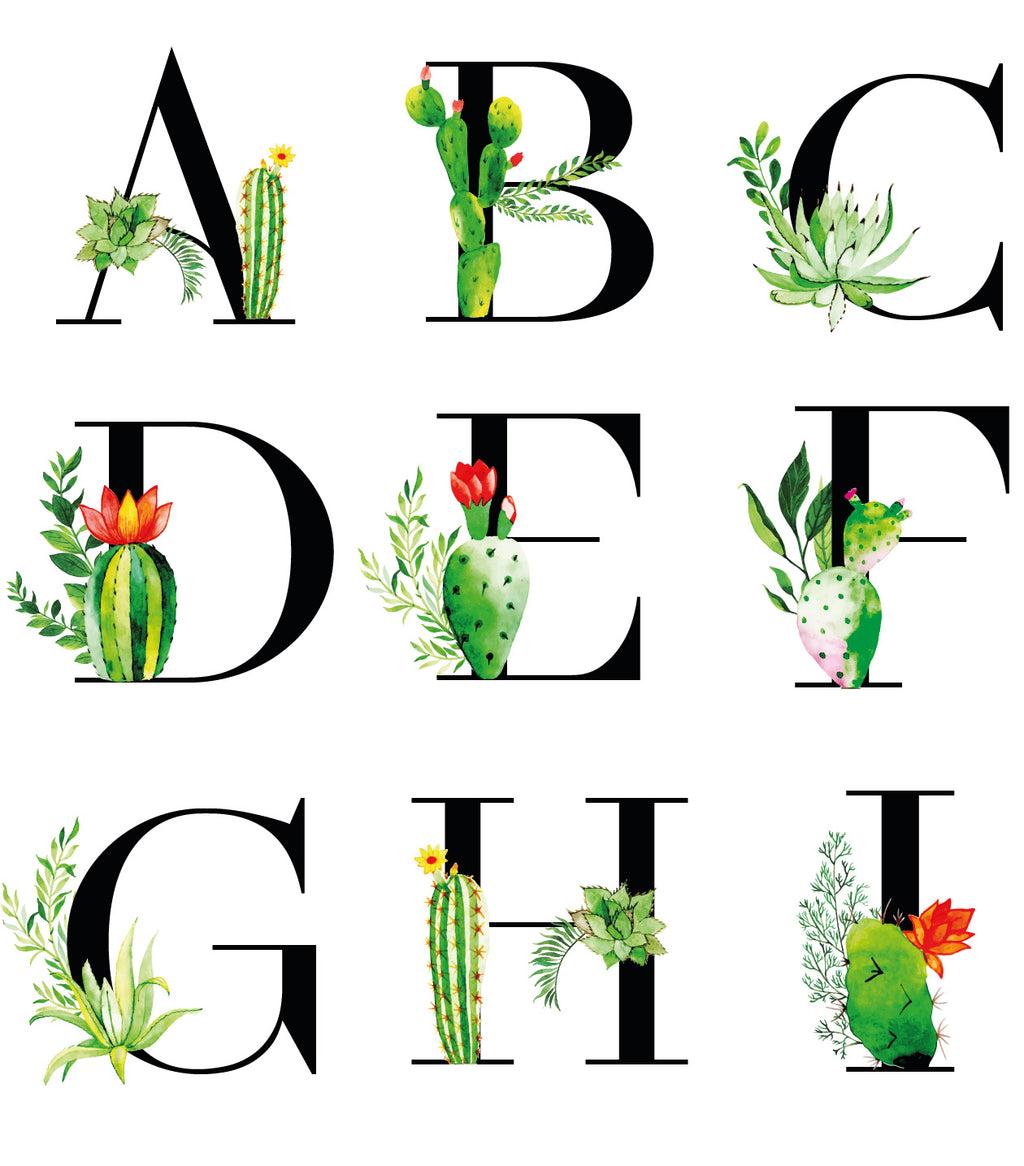 Personalised Succulent Cactus Name Print