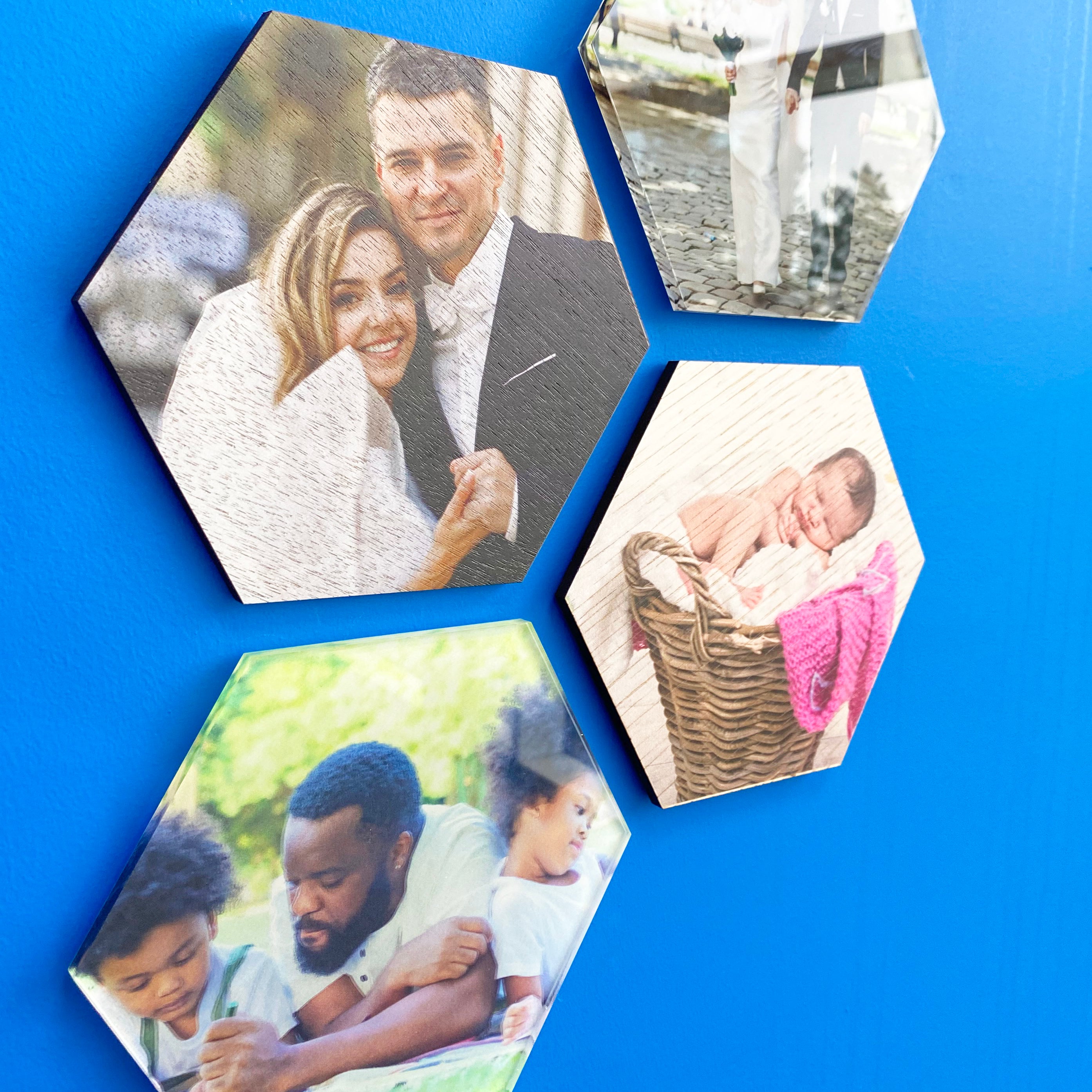 Acrylic hexagon photo print