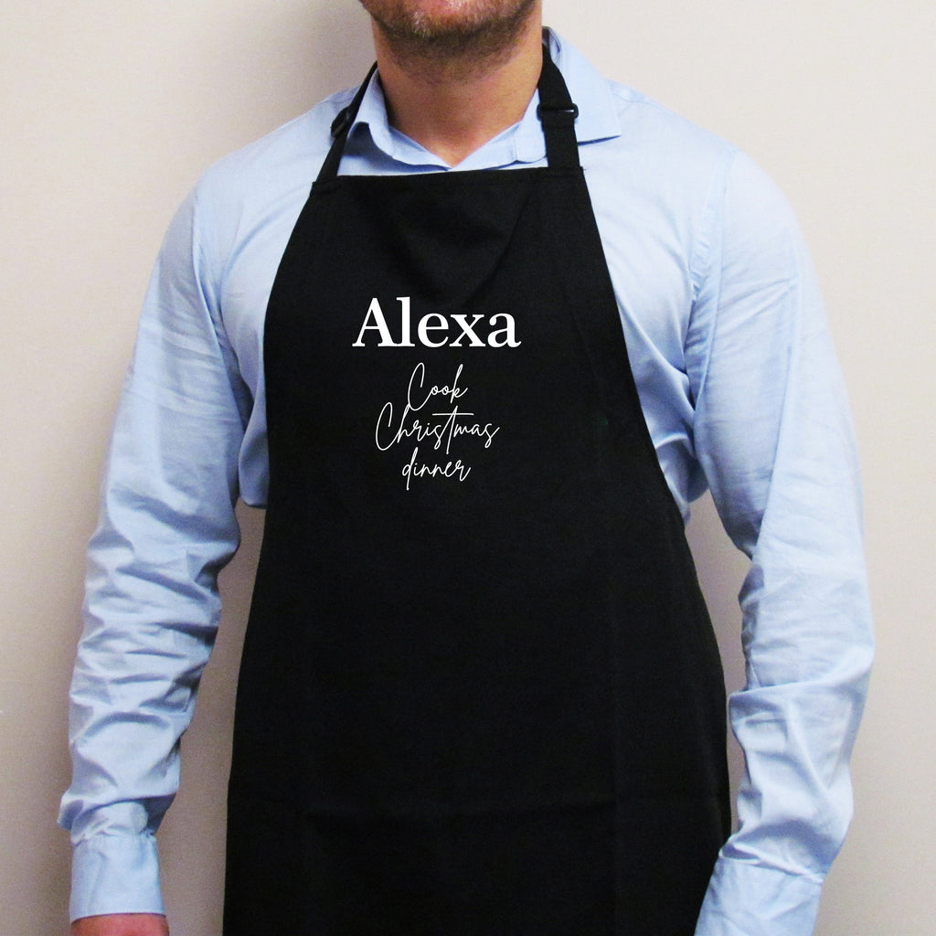 Funny alexa cook christmas dinner apron for the festive chef