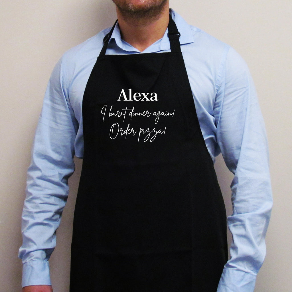 Alexa I burnt dinner funny Christmas apron