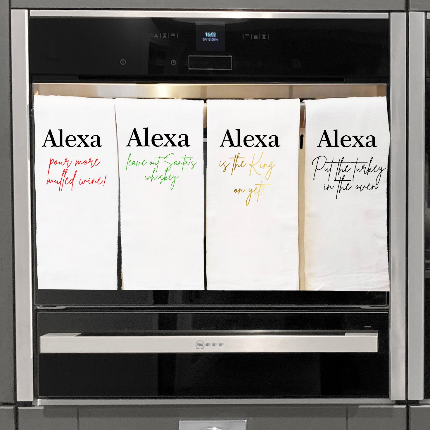 Funny Alexa Christmas Tea Towel