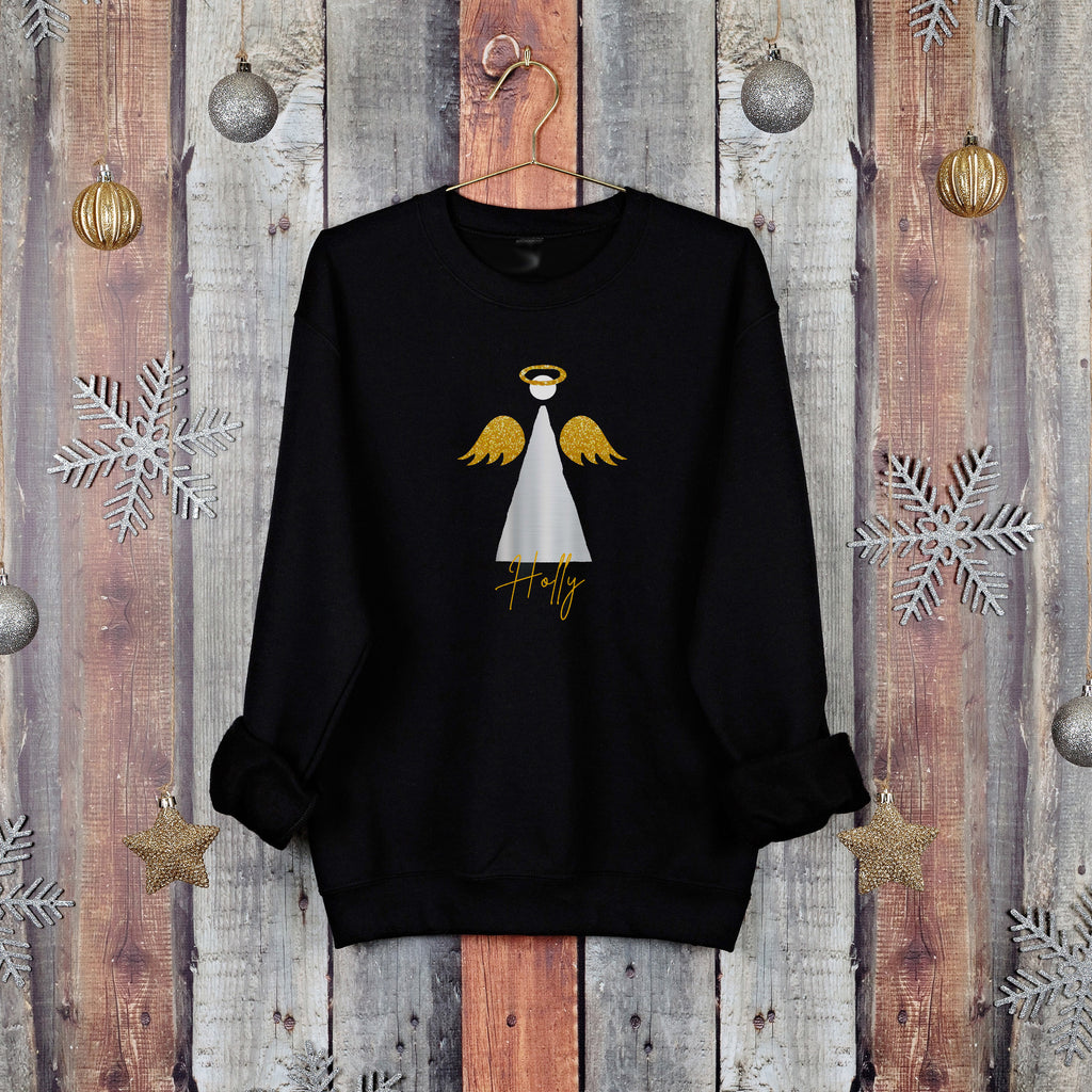 Kids Personalised Angel Christmas Sweatshirt