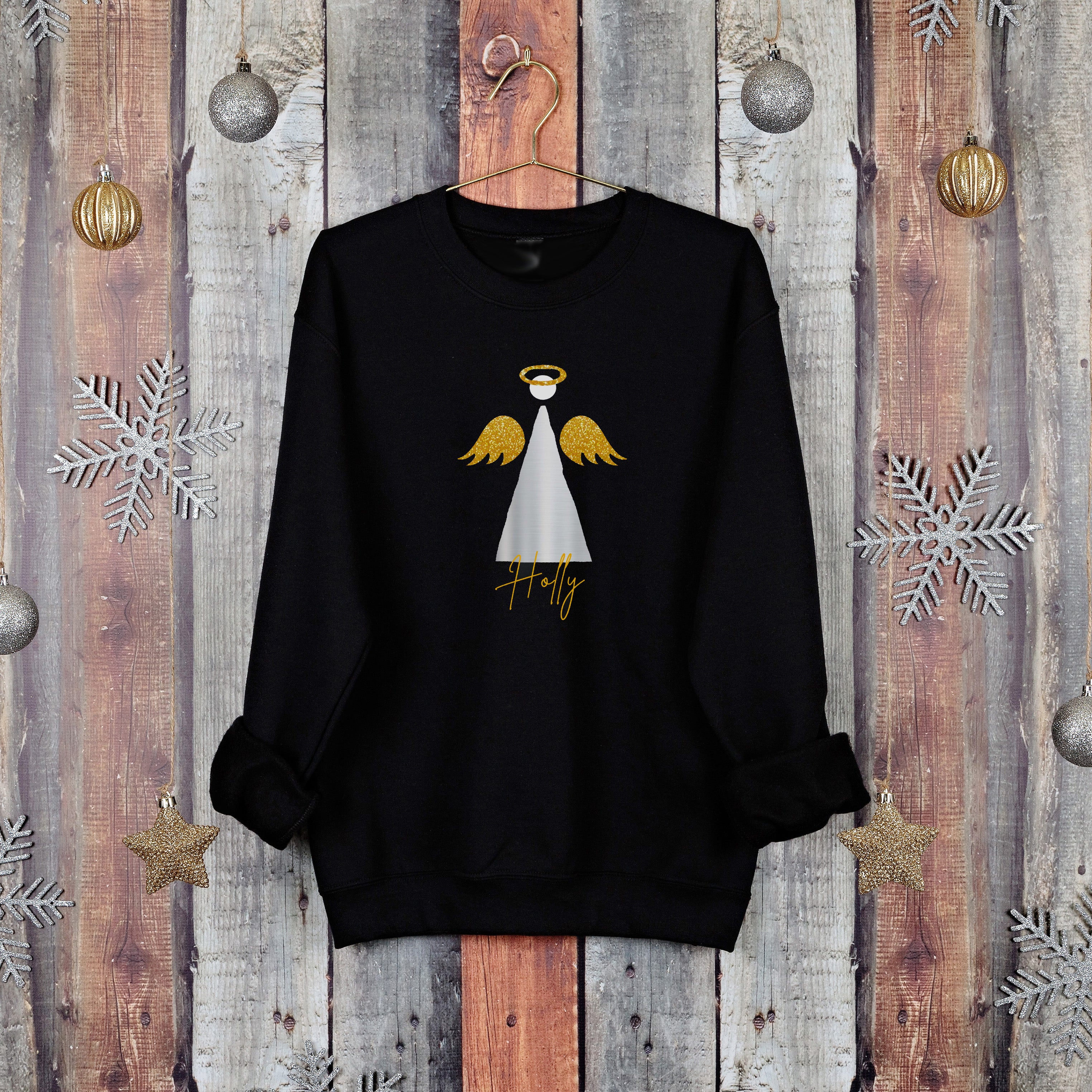 Kids Personalised Angel Christmas Sweatshirt
