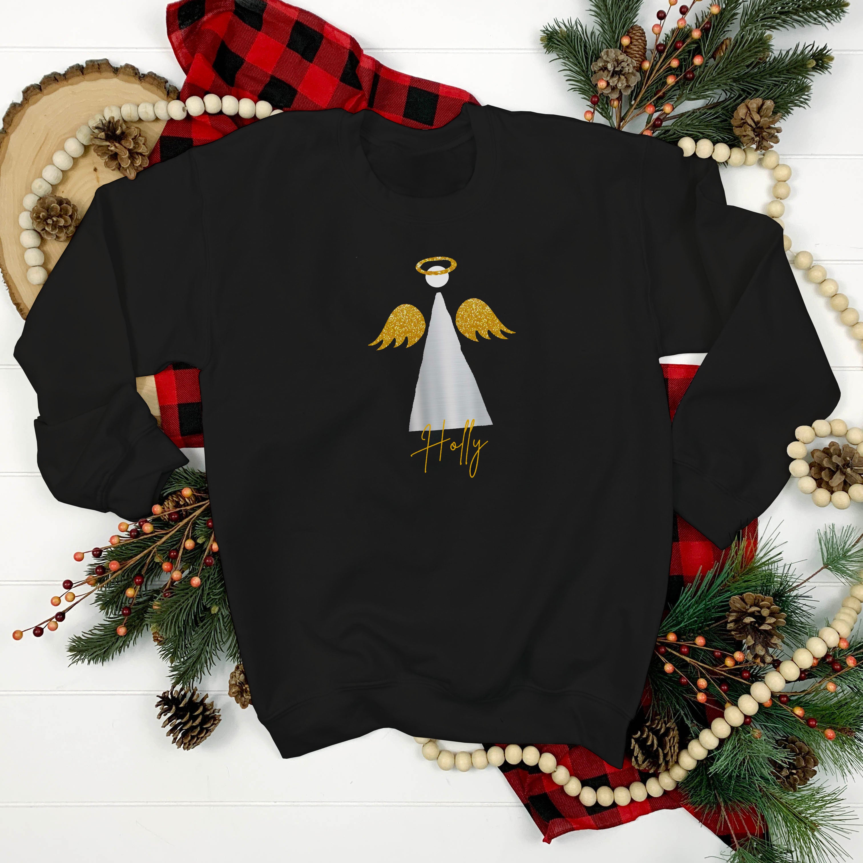 Kids Personalised Angel Christmas Sweatshirt