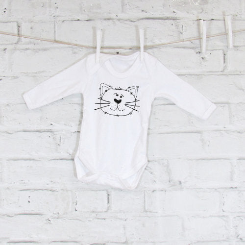 Monochrome Cat Baby Grow