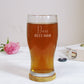 Personalised engraved pint glass for best man