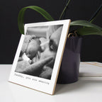 Square ceramic tile printed with family photo