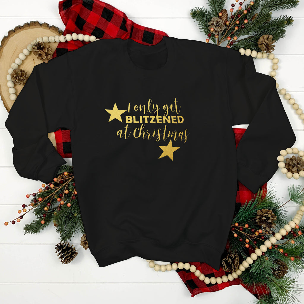 Black festive pun Christmas sweater
