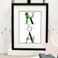 Personalised Couples Water Colour Cactus Print