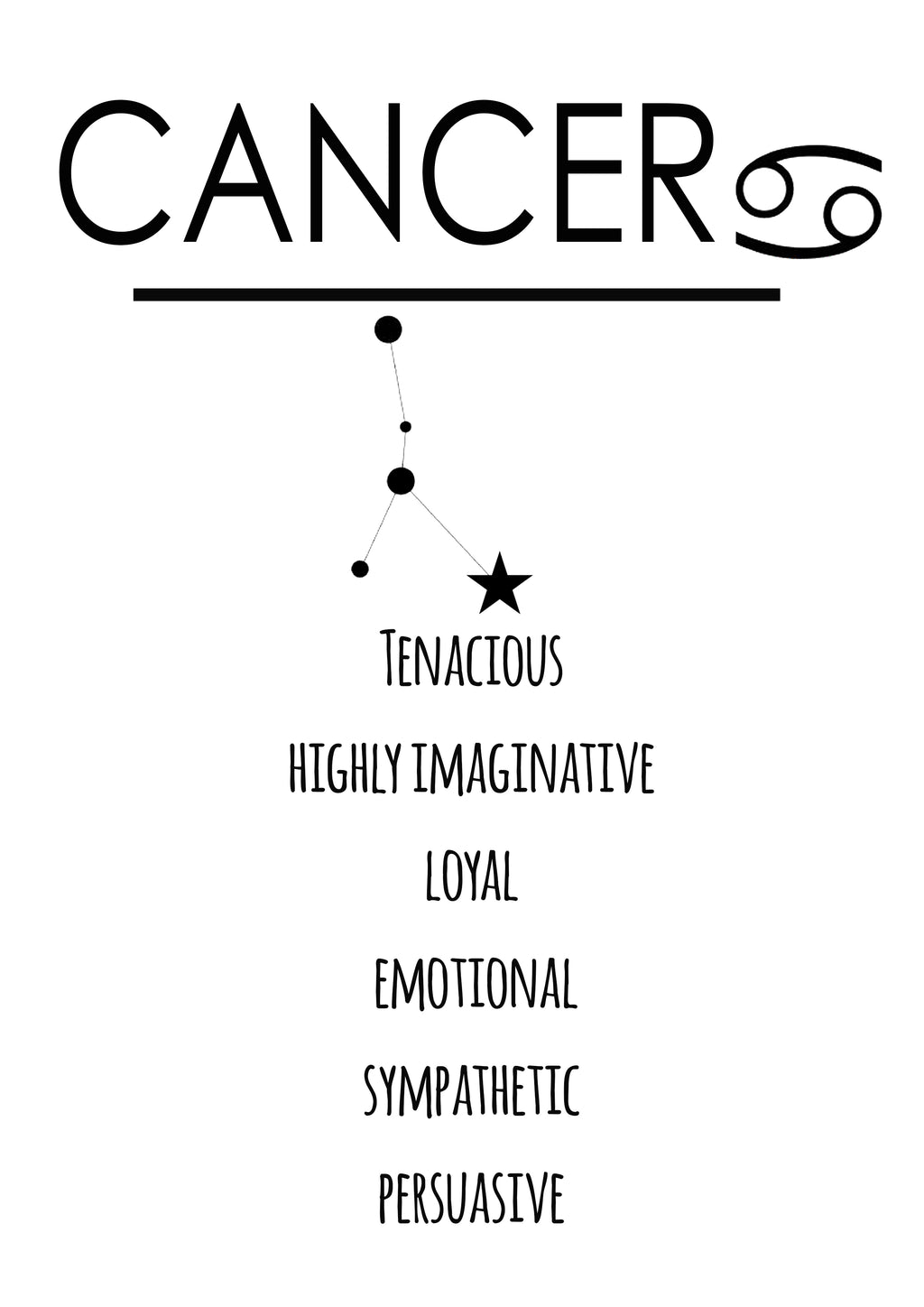 Horoscope Monochrome Print